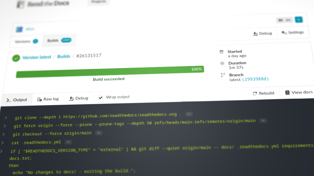 Reviewing build output for a project in our new dashboard